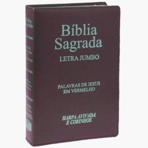 Bíblia Sagrada | ARC | Letra Jumbo | Capa Luxo Marrom | Harpa Avivada e Corinhos