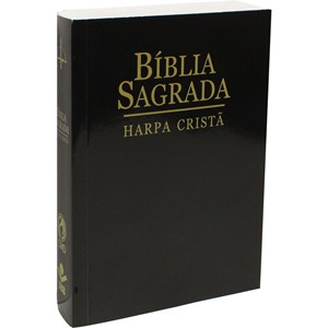 Bíblia Sagrada | ARC | Letra Maior | Capa Brochura Preta C/ Harpa Cristã
