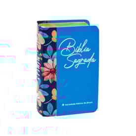 Bíblia Sagrada Azul Flor | ARA | Edição de Bolso