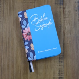 Segunda imagem do produto Bíblia Sagrada Azul Flor | ARA | Edição de Bolso