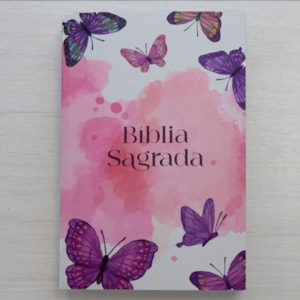 Segunda imagem do produto Bíblia Sagrada Borboleta Aquarela | NVI | Capa Brochura