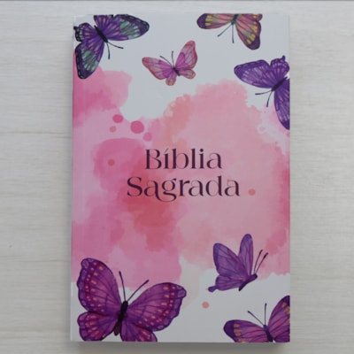 Segunda imagem do produto Bíblia Sagrada Borboleta Aquarela | NVI | Capa Brochura