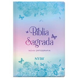 Bíblia Sagrada Borboletas | NVI | Letra Gigante | Semi-Luxo Cor Metalizado