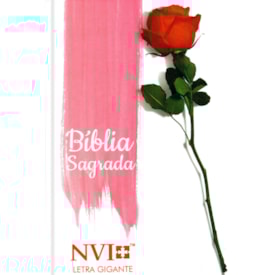 Bíblia Sagrada Botão de Rosa | NVI | Letra Gigante | Capa Dura
