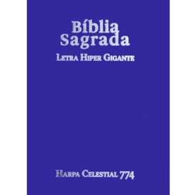 Bíblia Sagrada C/ Zíper | ARC | Letra Hipergigante | Capa Luxo Azul | Harpa Celestial 774