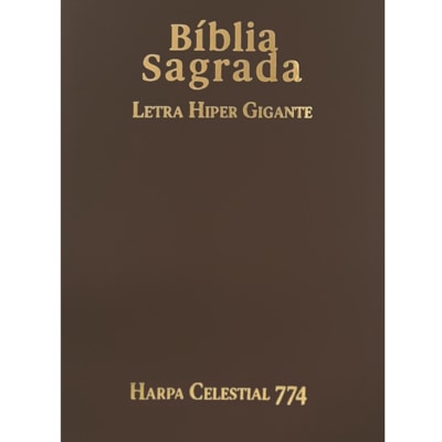 Bíblia Sagrada C/ Zíper | ARC | Letra Hipergigante | Capa Luxo Marrom | Harpa Celestial 774