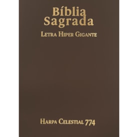 Bíblia Sagrada C/ Zíper | ARC | Letra Hipergigante | Capa Luxo Marrom | Harpa Celestial 774