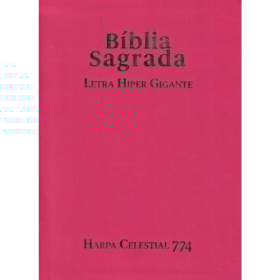 Bíblia Sagrada C/ Zíper | ARC | Letra Hipergigante | Capa Luxo Pink | Harpa Celestial 774