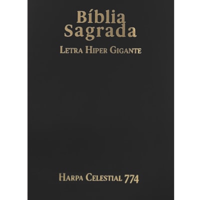 Bíblia Sagrada C/ Zíper | ARC | Letra Hipergigante | Capa Luxo Preta | Harpa Celestial 774