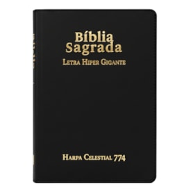 Bíblia Sagrada C/ Zíper | ARC | Letra Hipergigante | Capa Luxo Preta | Harpa Celestial 774