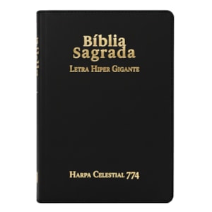 Bíblia Sagrada C/ Zíper | ARC | Letra Hipergigante | Capa Luxo Preta | Harpa Celestial 774