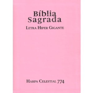 Bíblia Sagrada C/ Zíper | ARC | Letra Hipergigante | Capa Luxo Rosa | Harpa Celestial 774