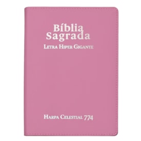 Bíblia Sagrada C/ Zíper | ARC | Letra Hipergigante | Capa Luxo Rosa | Harpa Celestial 774