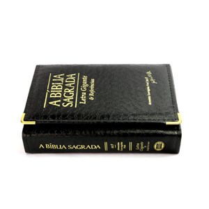 Bíblia Sagrada Carteira | ACF | Letra Gigante e Referências | Croco Preta