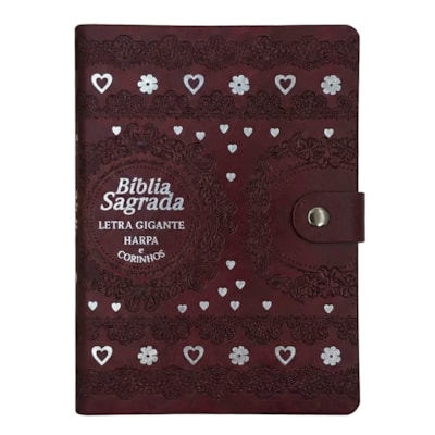Bíblia Sagrada Carteira Grande | ARC | Letra Gigante | Harpa Avivada e Corinhos | Capa Bordô