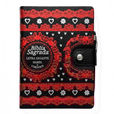 Bíblia Sagrada Carteira Grande | ARC | Letra Gigante | Harpa Avivada e Corinhos | Capa Preta
