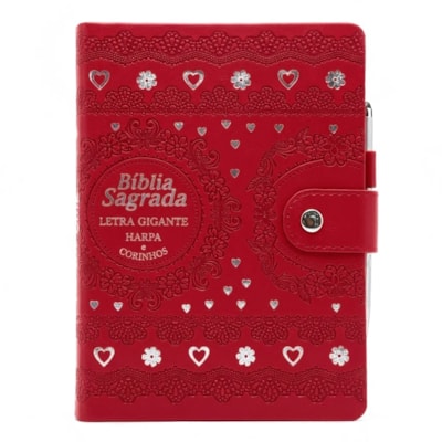 Bíblia Sagrada Carteira Grande | ARC | Letra Gigante | Harpa Avivada e Corinhos | Capa Vermelha