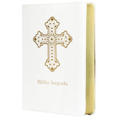 Segunda imagem do produto Bíblia Sagrada Católica | NTLH | Letra Grande | Couro Soft Branca
