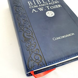 Bíblia Sagrada com Anotações A.W. Tozer | Letra Normal | ARC | Luxo - Azul
