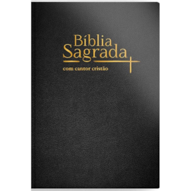 Segunda imagem do produto Bíblia Sagrada Com Cantor Cristão | NVI | Letra Grande | Capa Luxo Preta