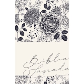 Bíblia Sagrada com Harpa Avivada e Corinhos | ARC | Capa Dura Floral Creme