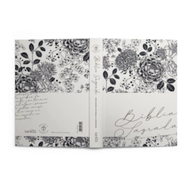 Segunda imagem do produto Bíblia Sagrada com Harpa Avivada e Corinhos | ARC | Capa Dura Floral Creme