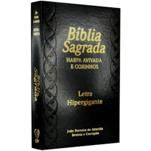 Bíblia Sagrada com Harpa Avivada e Corinhos | ARC | Letra Hipergigante | C/ Índice Capa PU Preta