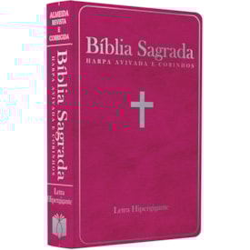 Bíblia Sagrada com Harpa Avivada e Corinhos | ARC | Letra Hipergigante | Capa Semiflexível Pink