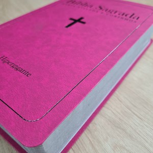 Bíblia Sagrada com Harpa Avivada e Corinhos | ARC | Letra Hipergigante | Capa Semiflexível Pink