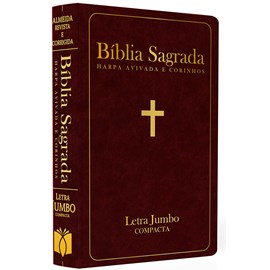 Bíblia Sagrada com Harpa Avivada e Corinhos | ARC  | Letra Jumbo | Capa Semiflexível Bordo