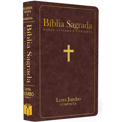 Bíblia Sagrada com Harpa Avivada e Corinhos | ARC | Letra Jumbo | Capa Semiflexível Marrom