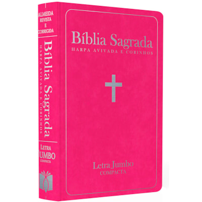 Bíblia Sagrada com Harpa Avivada e Corinhos | ARC | Letra Jumbo | Capa Semiflexível Pink