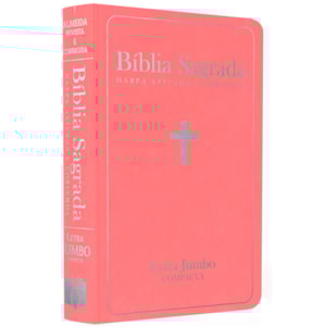 Bíblia Sagrada com Harpa Avivada e Corinhos | ARC | Letra Jumbo | Capa Semiflexível Rosa