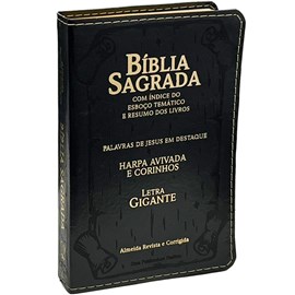 Bíblia Sagrada com Harpa Avivada e Corinhos | Letra Gigante | ARC | Corino Preta