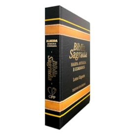 Segunda imagem do produto Bíblia Sagrada com Harpa Avivada e Corinhos | Letra Gigante | ARC | Laminada Preta e Dourado