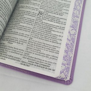 Bíblia Sagrada com Harpa Avivada e Corinhos | Letra Gigante | ARC | Luxo Floral Lílas