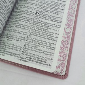Bíblia Sagrada com Harpa Avivada e Corinhos | Letra Gigante | ARC | Luxo Floral Rosa