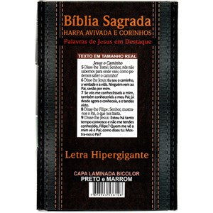 Bíblia Sagrada Com Harpa Avivada e Corinhos | Letra Hipergigante | ARC | Capa Laminada