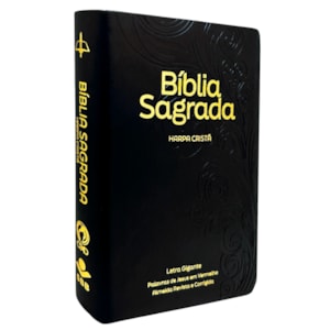 Bíblia Sagrada com Harpa Cristã | ARC | Letra Gigante | Capa Luxo Floral Preta