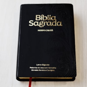 Segunda imagem do produto Bíblia Sagrada com Harpa Cristã | ARC | Letra Gigante | Capa Luxo Floral Preta