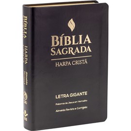 Bíblia Sagrada com Harpa Cristã | ARC | Letra Gigante | Capa Luxo Preta