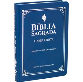 Bíblia Sagrada com Harpa Cristã | ARC | Letra Grande | Capa Luxo Azul