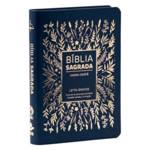 Bíblia Sagrada com Harpa Cristã | ARC | Letra Grande | Capa Luxo Floral Azul