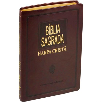Bíblia Sagrada com Harpa Cristã | ARC | Slim Luxo Vinho