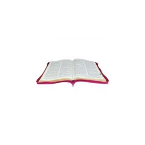 Bíblia Sagrada com Harpa Cristã | Letra Grande | ARC | Pink Couro / Zíper | c/ Índice