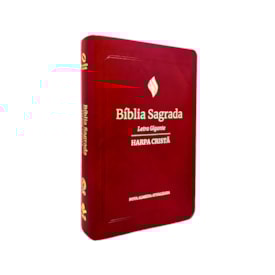 Segunda imagem do produto Bíblia Sagrada Com Harpa Cristã Luxo | NAA | Letra Gigante | Vinho