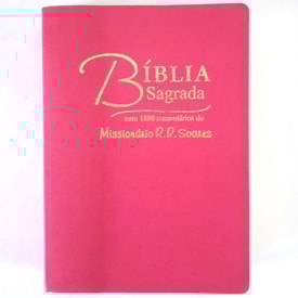 Bíblia Sagrada Comentada Missionário R R Soares | ARC |Letra Grande | Capa Luxo Rosa