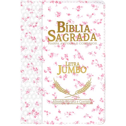Bíblia Sagrada Compacta | ARC | Letra Jumbo | Luxo Flores Rosa c/ Índice