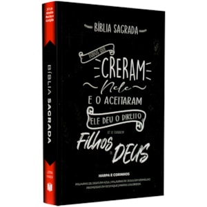 Bíblia Sagrada Creram Nele | ARC | Letra Maior | Harpa e Corinhos | Capa Brochura