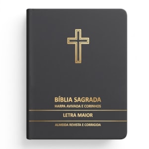 Bíblia Sagrada Cruz Cinza Média | ARC | Letra Maior | Harpa Avivada e Corinhos | Capa Premium Luxo